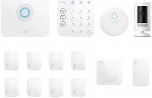 Ring Security Alarm 14-piece Kit (Gen 2) with Stick Up Cam, Smoke/Co Listener and Range Extender
