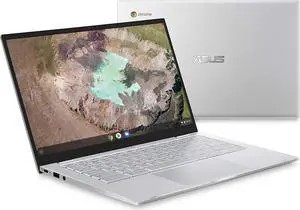 ASUS Chromebook C425 Clamshell Laptop, 14" FHD 4-Way NanoEdge Touch Screen, Intel Core m3-8100Y Processor, 4GB RAM, 128GB eMMC Storage, Backlit KB, Silver, Chrome OS, C425TA-AS348FT