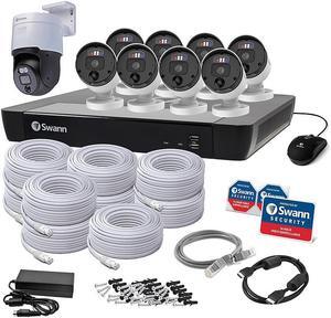Swann - Enforcer 16-Channel, 9-Camera Indoor/Outdoor Wired 4K NVR Security System - White SONVK-16898081PT-US Surveillance