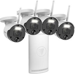 Swann - 1080p Wi-Fi NVR Security System, 4-Channel, 4-Bullet Indoor/Outdoor 1TB HDD - White SWNVK-500KH4-US Camera Surveillance