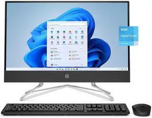 HP 22 All-in-One PC, Intel Pentium Silver J5040, 4GB RAM, 128GB SSD, Jet Black, Windows 11 Home in S mode, 22-dd0133w
Desktop Computer