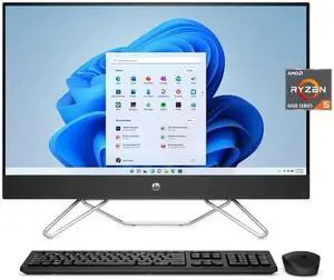 HP 27 inch All-in-One Desktop PC, AMD Ryzen 5 5625U, 8GB RAM, 512GB SSD, Jet Black, Windows 11 Home, 27-cb1113w Computer