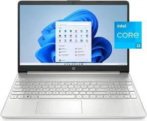 HP 15.6" Laptop, Intel Core i3-1115G4, 8GB RAM, 256GB SSD, Natural Silver, Windows 11 Home in S mode, 15-dy2791wm