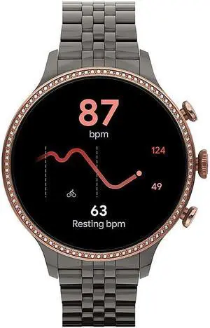 Fossil - Gen 6 Smartwatch 42mm Gunmetal Stainless Steel - Gunmetal, Rose Gold FTW6078V