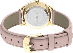 Timex Women's Modern Easy Reader 32mm Watch  Rose Gold-Tone Case White Dial with Pink Genuine Leather Strap TW2V252009J