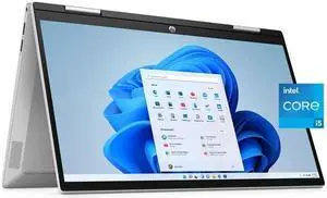 HP 14" FHD Pavilion x360 Convertible Laptop, Intel Core i5-1235U, 8GB RAM, 256GB SSD, Natural Silver, Windows 11 Home, 14-dy2050wm