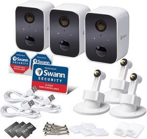 Swann - CoreCam 3-Camera Indoor/Outdoor Wireless 1080p Security System SWIFI-CORECAMPK3-GL Surveillance Camera