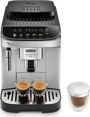 De'Longhi Magnifica Evo, Fully Automatic Machine Bean to Cup Espresso Cappuccino and Iced Coffee Maker, Colored Touch Display, Stainless Steel
