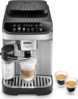 De'Longhi Magnifica Evo with LatteCrema System, Fully Automatic Machine Bean to Cup Espresso Cappuccino and Iced Coffee Maker, Colored Touch Display, Stainless Steel