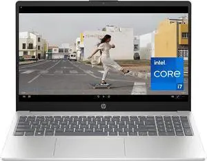 HP 15.6 inch Laptop PC, Processor: 13th Generation Intel® Core i7, Graphics: Intel® Iris® Xe Graphicsc, 16 GB DDR4-3200 MHz RAM (Silver, 15-fd0099nr)