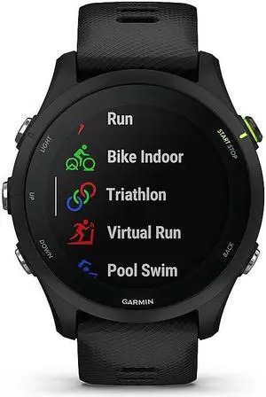 Garmin - Forerunner 255 Music GPS Smartwatch 46 mm Fiber-reinforced polymer - Black 010-02641-20
