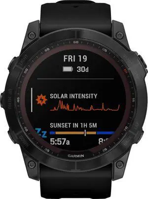 Garmin - fnix 7X Sapphire Solar GPS Smartwatch 51 mm Fiber-reinforced polymer - Black DLC Titanium 010-02541-22