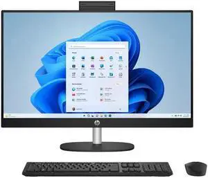 HP 27 inch All-in-One Desktop PC, AMD Ryzen 7 7730U, 12GB RAM, 1TB SSD, Jet Black, Windows 11 Home, 27-cr0023w Computer