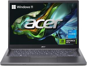 Acer Aspire 5 14 Slim Laptop  14 WUXGA 1920 x 1200 IPS Intel Core i51335U NVIDIA GeForce RTX 2050 16GB DDR4 512GB Gen 4 SSD WiFi 6E USB4Thunderbolt Backlit KB A51456GM5932 Gray