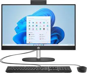 HP - 23.8" Full HD All-in-One - AMD Ryzen 3 - 8GB Memory - 512GB SSD - Jet Black PC Computer 24-cr0114