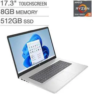 HP 17.3" Touchscreen Laptop - AMD Ryzen 3 7320U - Windows 11 17-cp2035cl Notebook 8GB RAM 512GB SSD