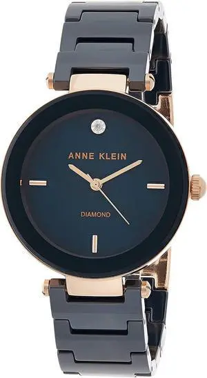 Anne Klein Women's Genuine Diamond Dial Ceramic Bracelet Watch
 AK/1018RGNV