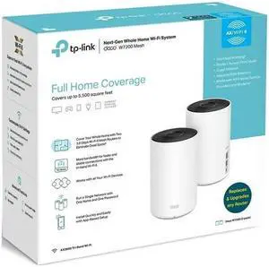TP-Link Tri-Band Wi-Fi 6 Mesh Router System | 2- Mesh Routers | Coverage up to 5,500 Sq. ft. | Deco W7200 (2-Pack)