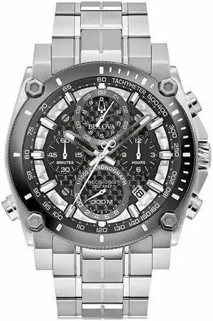 Bulova Precisionist Chronograph Stainless Steel Quartz Mens Watch 98B405