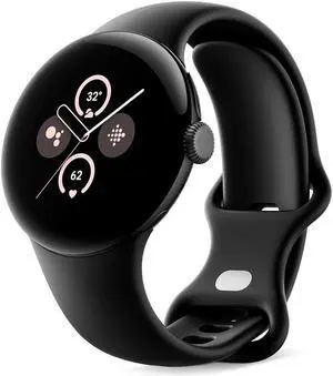 Google Pixel Watch 2 with the Best of Fitbit and Google - Heart Rate Tracking, Stress Management, Safety Features - Android Smartwatch - Matte Black Aluminum Case - Obsidian Active Band - LTE