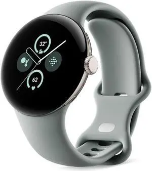 Google Pixel Watch 2 with the Best of Fitbit and Google - Heart Rate Tracking, Stress Management, Safety Features - Android Smartwatch - Champagne Gold Aluminum Case - Hazel Active Band - Wi-Fi