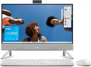 Dell Inspiron 5420 All in One Desktop - 23.8-inch FHD (1920x1080) 60Hz Display, Intel Core i3-1315U, 8GB DDR4 RAM, 512GB SSD, Intel UHD Graphics, White IR Camera Windows 11 Home - White
