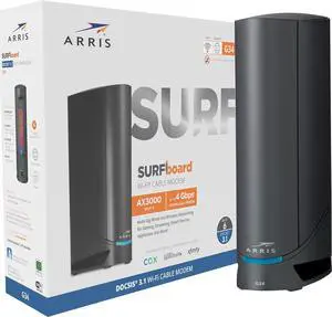 ARRIS Surfboard G34 DOCSIS 3.1 Gigabit Cable Modem & AX3000 Wi-Fi 6 Router, Approved for Cox, Spectrum, Xfinity & Others