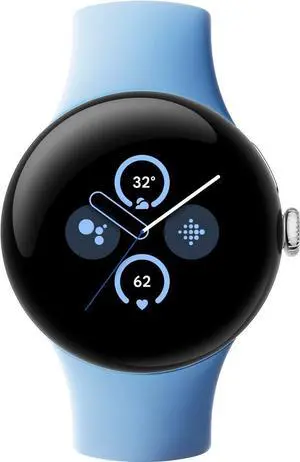 Google - Pixel Watch 2 Polished Silver Smartwatch with Bay Active Band Wi-Fi - Polished Silver