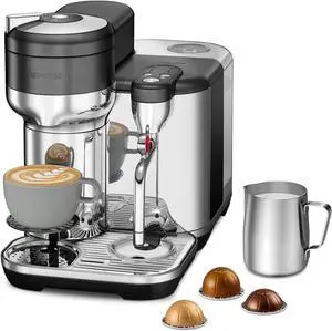 Breville Nespresso the Vertuo Creatista Espresso Machine, BVE850BST, Black Stainless Steel