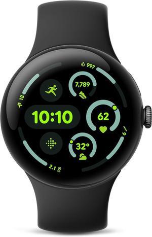 Google Pixel Watch 3 (45mm) - Android Smartwatch with Heart Rate Tracking, Advanced Running from Fitbit, Fitness Insights, 24-Hour Battery - Matte Black Aluminum Case - Obsidian Band - LTE