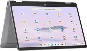 HP Chromebook Plus x360 14 inch FHD IPS Touch 2-in-1 Laptop with Google AI Intel Core i3-N305 8GB RAM 128GB UFS Meteor Silver
