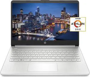 HP 14 Laptop, AMD Athlon Gold 3150U, 4 GB RAM, 128 GB SSD Storage, 14-inch HD Display, Windows 10 in S Mode, Long Battery Life, Webcam with Dual Mics, Thin & Light Design (14-fq0090nr, 2021)