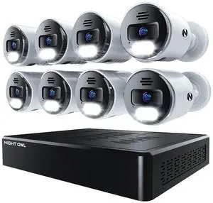 Night Owl 12 CH NVR Security System, 2TB 8 Wired 4K Cameras