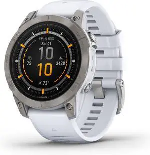 Garmin epix Pro (Gen 2) Sapphire Edition, 47mm, High Performance Smartwatch, Advanced Training Technology, Built-in Flashlight, Whitestone