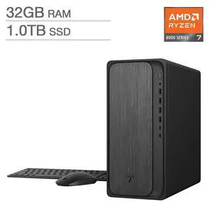 HP OmniDesk Tower - AMD Ryzen 7 8700G - Windows 11 Home - 32GB Memory - 1TB SSD