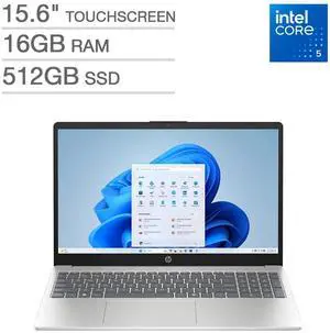 HP 15.6" FHD Touchscreen Laptop - Intel Core 5 120U - 1920 x 1080 - 16GB Memory - 512GB SSD - Windows 11 Home