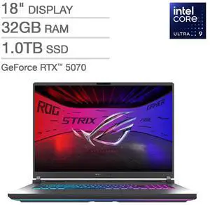 ASUS ROG Strix G18 18" Gaming Laptop - Intel Core Ultra 9 275HX - 2.5K Nebula Display - GeForce RTX 5070 - 32GB RAM - 1TB SSD - Windows 11