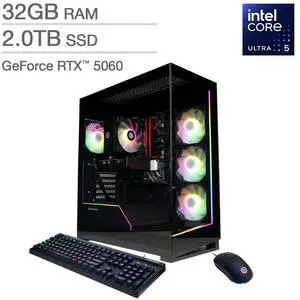 CyberPowerPC Gamer Xtreme Gaming Desktop - Intel Core Ultra 5 225F NVIDIA GeForce RTX 5060 - Windows 11 Home 32GB RAM 2TB SSD CyberPowerPC Gamer Xtreme Gaming Desktop - Intel Core Ultra 5 225F NVIDIA GeForce RTX 5060 - Windows 11 Home 32GB RAM 2TB SSD