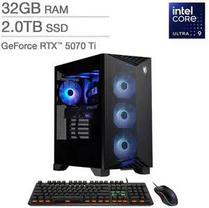 MSI Aegis R2 AI Gaming Desktop  Intel Core Ultra 9 285 - GeForce RTX 5070 Ti  32GB RAM  2TB SSD  Windows 11