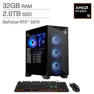 MSI Aegis ZS2 Gaming Desktop  AMD Ryzen 9 9900X  GeForce RTX 5070  2TB SSD  Windows 11 Home