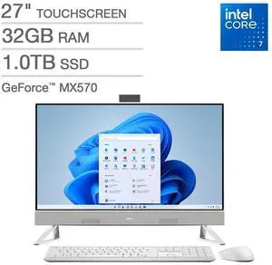 Dell All-in-One 27" Desktop - Intel Core 7 150U - FHD (1920 x 1080) Touch Display - NVIDIA GeForce MX570A - 32GB RAM - 1TB SSD - Windows 11 Home