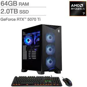 MSI Aegis ZS2 Gaming Desktop  AMD Ryzen 7 9700X - GeForce RTX 5070 Ti  2TB  Windows 11
PC Computer