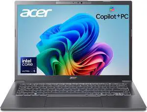 Acer Aspire 14 AI Copilot+ PC | 14" WUXGA Display | Intel Core Ultra 5 Processor 226V | NPU: Up to 40 Tops - GPU: Up to 53 Tops | Intel ARC 130V | 16GB LPDDR5X | 512GB SSD | Wi-Fi 6E | A14-52M-51S1