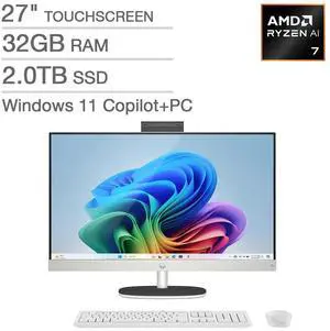 HP 27" All-in-One Touchscreen Desktop PC - AMD Ryzen AI 7 350 - Copilot+ PC - FHD (1920 x 1080) - 32GB Memory - 2TB SSD - Windows 11 Home