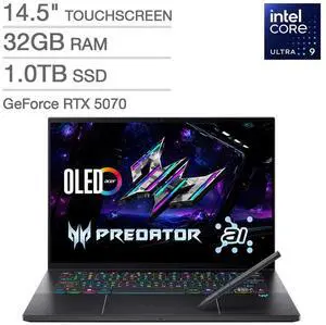 Acer Predator Triton 14 Copilot+ PC 14.5" Gaming Laptop - Intel Core Ultra 9 processor 288V - GeForce RTX 5070  OLED 2880 x 1800 Touch 120Hz - 32GB RAM - 1TB SSD - Windows 11