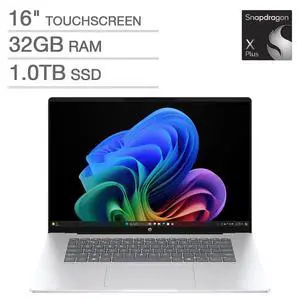 HP OmniBook 5 16" AI Laptop - Qualcomm Snapdragon X Plus - Copilot+ PC - 2K (1920x1200) OLED Touchscreen - 32GB Memory - 1TB SSD - Windows 11 Home