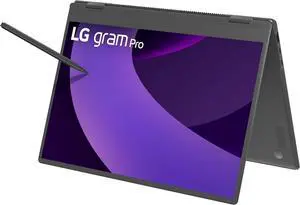 LG gram Pro 2in1 16-inch Lightweight Touchscreen Laptop Computer, Intel Evo Edition Powered by Intel Core Ultra7 255H Processor, Windows 11 Home, 32GB RAM, 2TB SSD - Obsidian Black