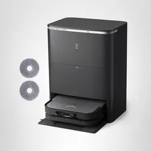 ECOVACS DEEBOT X8 PRO OMNI Robot Vacuum and Mop, 18000Pa, OZMO ROLLER Instant Self-Washing Mopping, 167 Hot Water Mop Washing, Auto Cleaning Solution Adding, Hot Air-Drying, Self-Emptying, Black