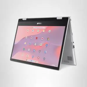 ASUS Chromebook Flip CX1 Convertible Laptop, 14" FHD NanoEdge 360-degree Touchscreen, Intel Celeron N4500 Processor, 128GB eMMC Storage, 8GB RAM, ChromeOS, Transparent Silver, CX1400FKA-AS88FT