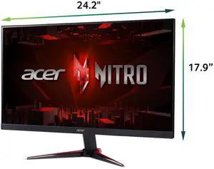 Acer Nitro 27" WQHD (2560 x 1440) IPS Gaming Monitor, AMD FreeSync Premium Technology, Up to 240Hz, Up to 0.5ms, Black, VG272U W2biip